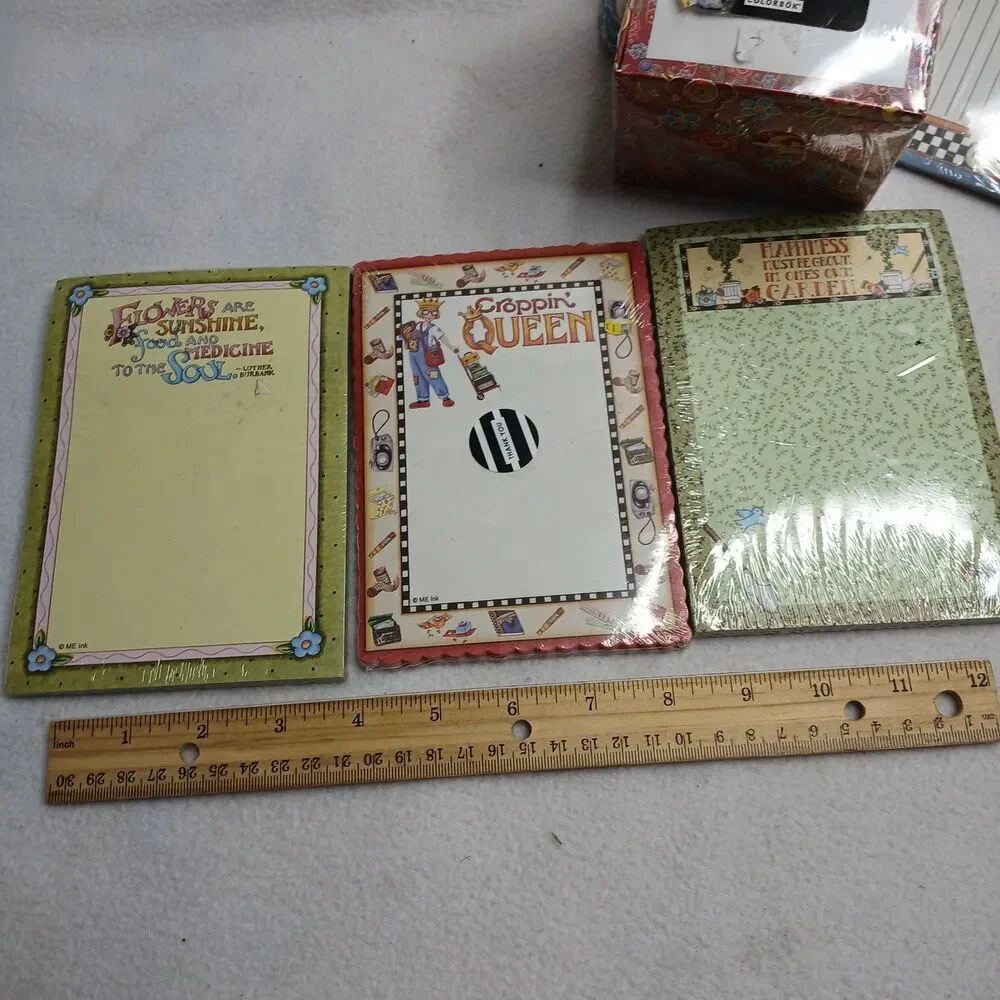 9 Piece Lot of Mary Engelbreit Stationery Box Block Notepads Y2k Vintage #2